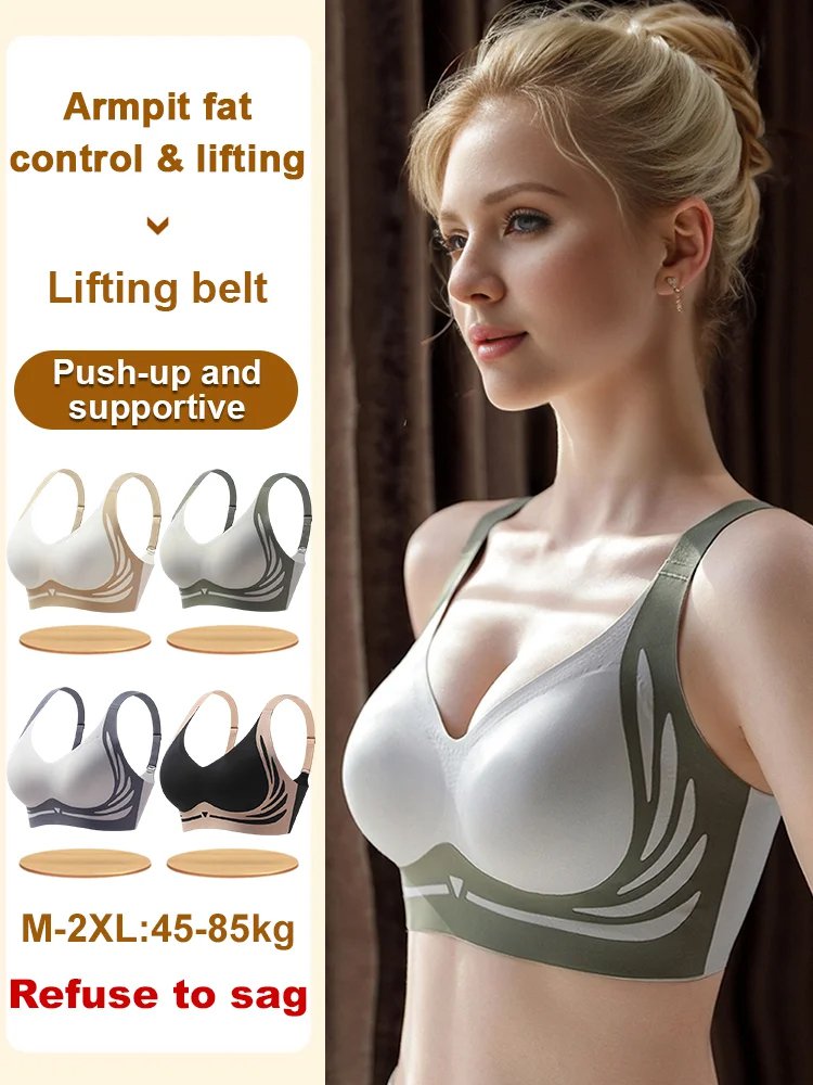 😍🔥【Compra uno y llévate otro gratis】❤️【40-85 kg】Sujetador de una pieza sin aros para mujer