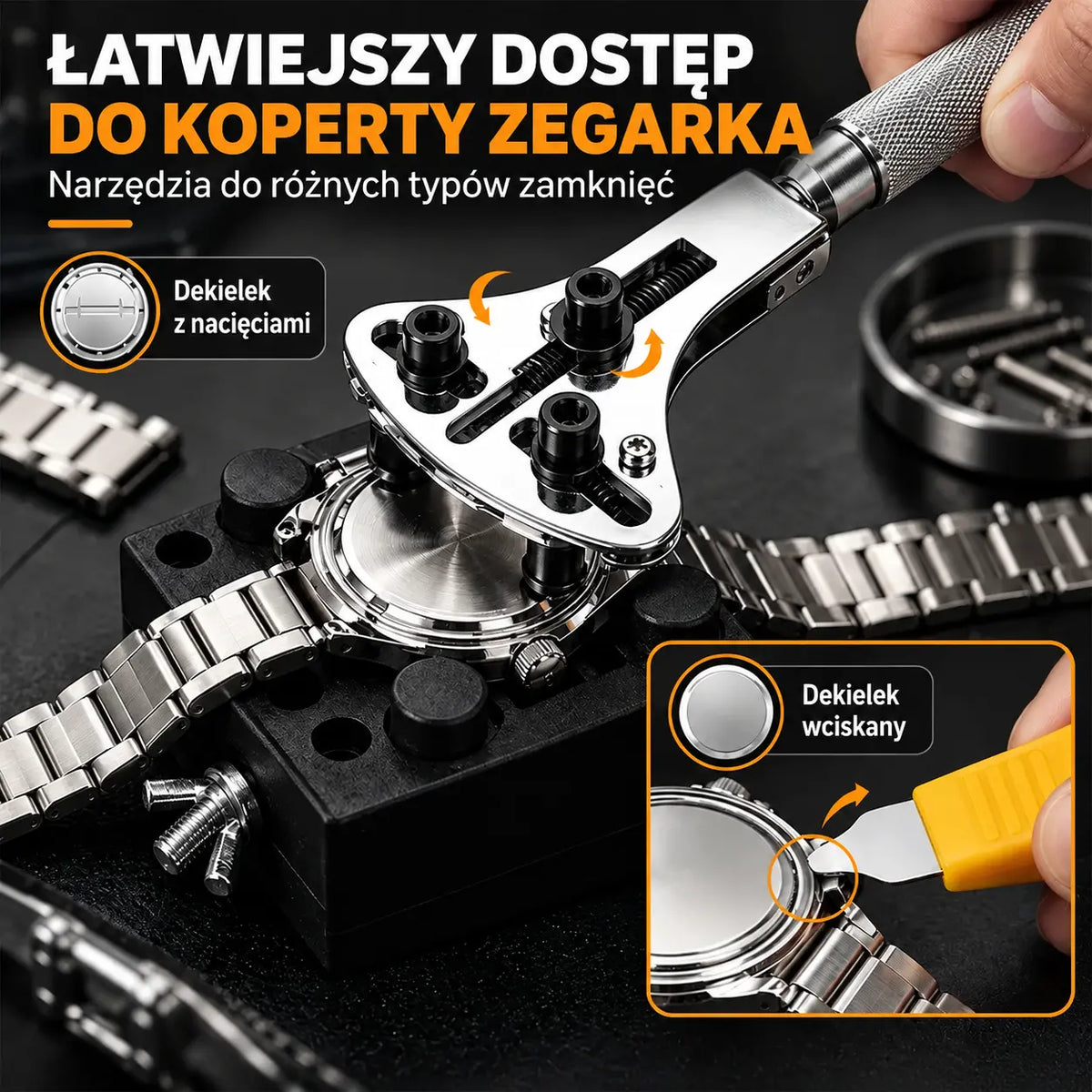 🎉 Oferta specjalna na rok 2026 🔧 Profesjonalny zestaw do naprawy zegarków – nowy pasek, nowa bateria, ten sam zegarek – napraw go samodzielnie w kilka minut ⌚