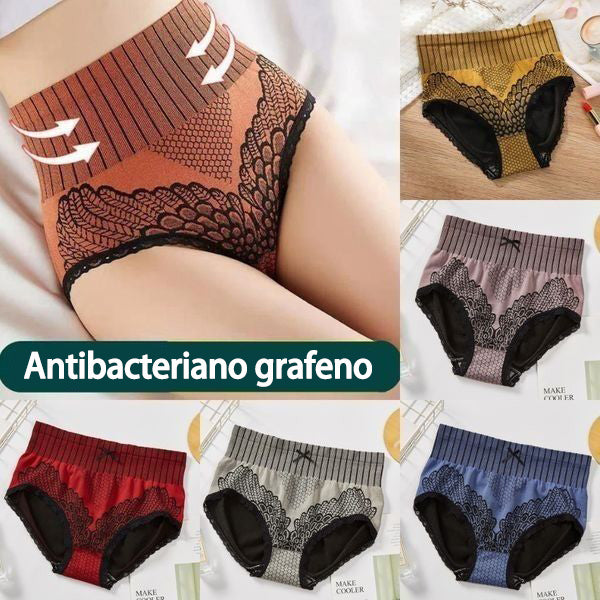 š„ć50% de descuentoćš„ćConjunto de 7 piezasćBraguitas de control de abdomen de cintura alta con encaje de talla grande para mujer