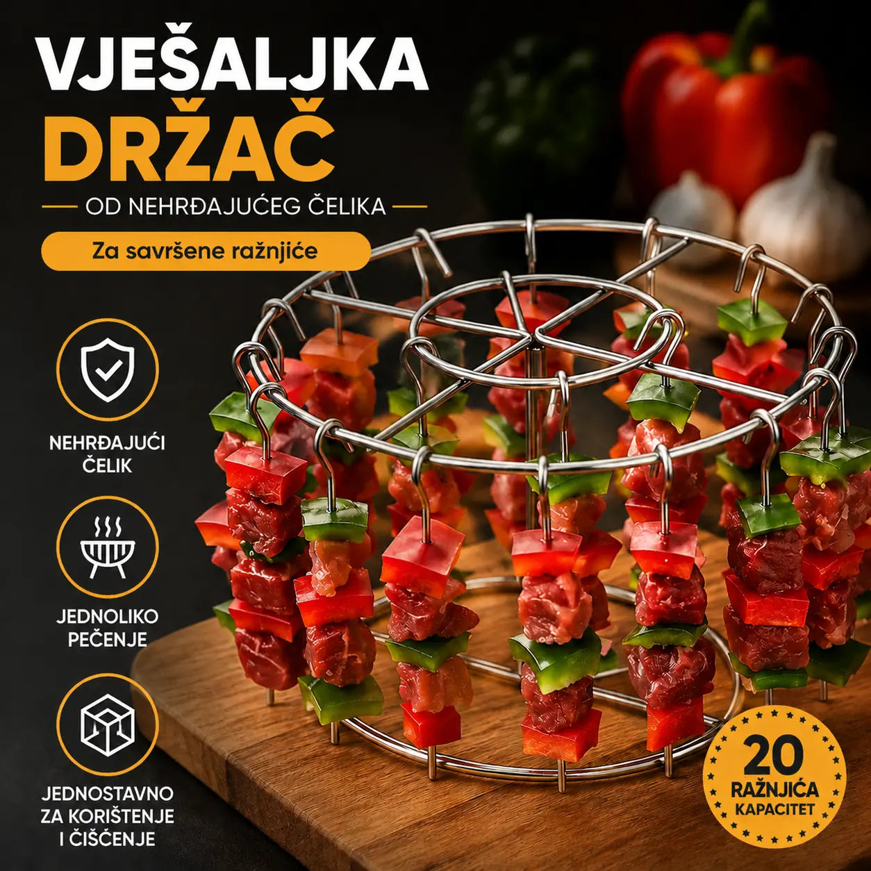 đ„ReĆĄetka za roĆĄtilj friteze na vruÄi zrak | Ravnomjerno zagrijavanje od 360° za hrskave i soÄne raĆŸnjiÄe! đą