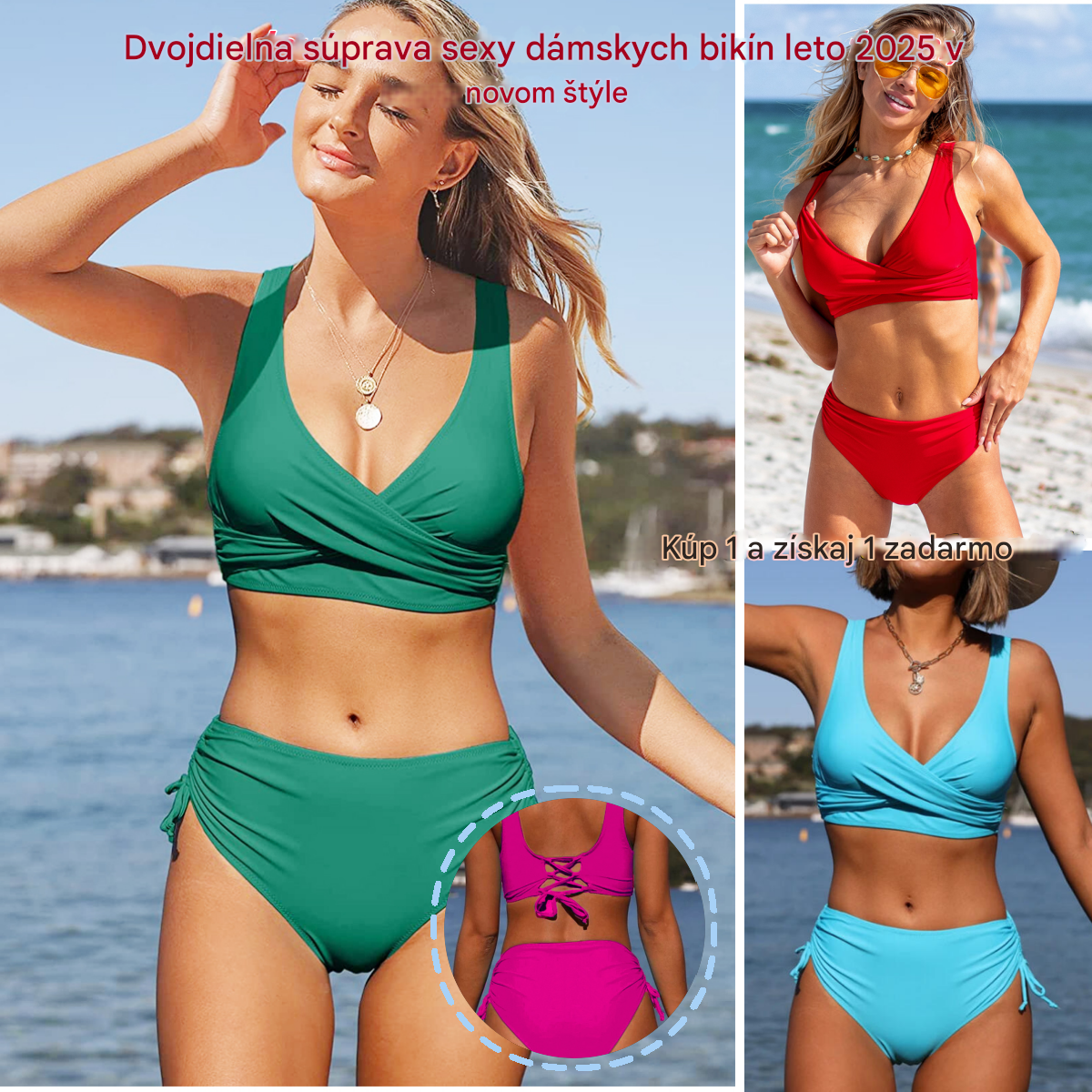 【50% popusta】🌴👙【S-3XL】Ljeto 2025., ženski jednostavni, jednobojni, udobni prozračni kupaći kostim za bikini koji se brzo suši.