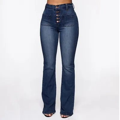 🤍【50% popusta】💙【S-4XL】👖 Ženske, elegantne traperice visokog struka, zvonastih rukava, elegantne i vitke, s oblinama koje će pokazati obline vašeg tijela