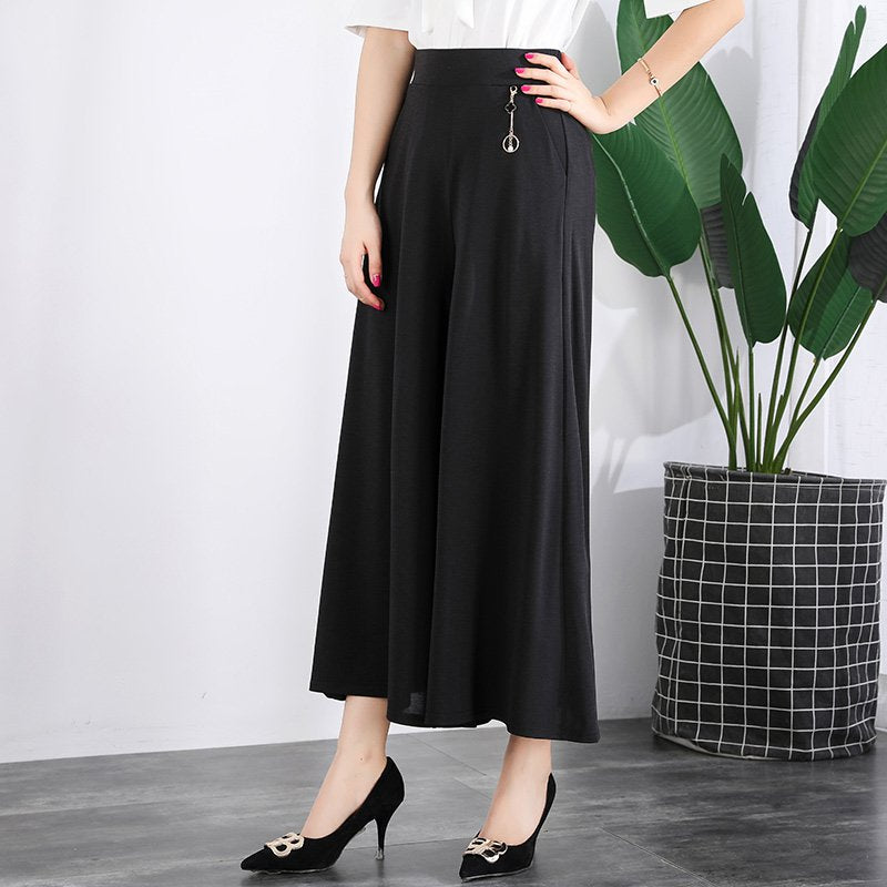 【50% DE DESCUENTO】❤️【Compra uno y llévate otro gratis】❤️【M-5XL】Pantalones cortos de seda helada de pierna ancha de verano para mujer 2025