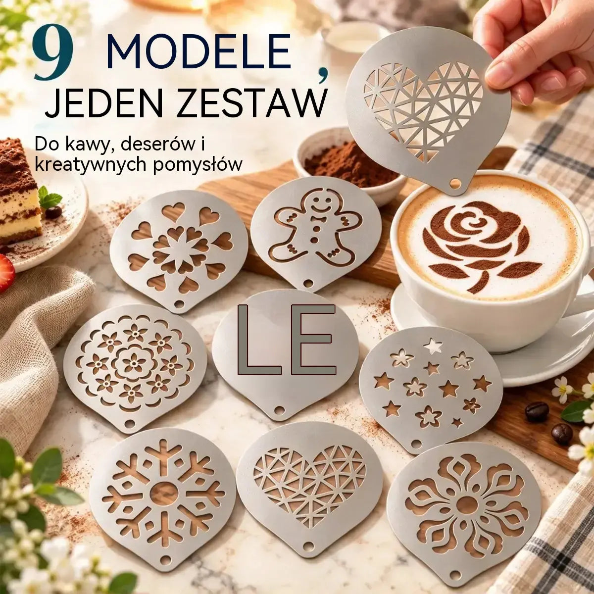 9 sztuka 109 zł☕ Forma do kawy latte art ze stali nierdzewnej