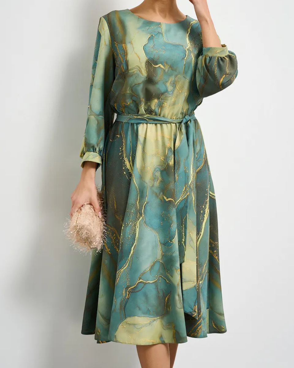 👗【Proljetna vila】elegantna zelena haljina s dugim rukavima i suknjom🌸💃