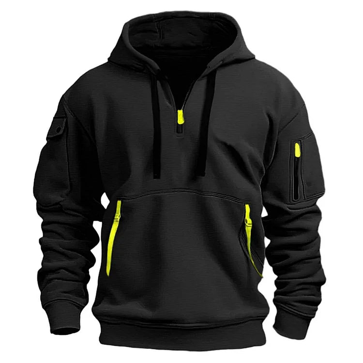 💥【S-5XL】Мъжки есенно-зимен ежедневен спортен суитшърт с качулка и цип с множество джобове💥Високо качество 💥Топлина