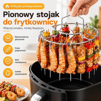 🍖🍗Stojak ze stali nierdzewnej 304 z 24 szpikulcami do piekarnika konwekcyjnego