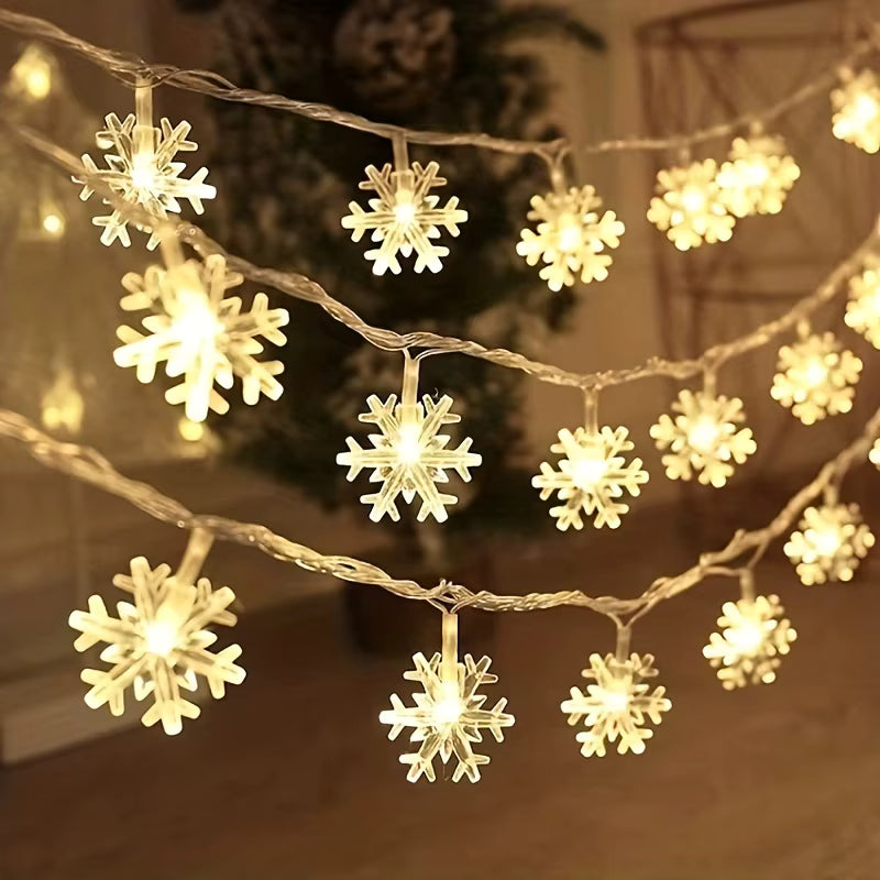 🌟❄️3-meter LED Christmas snowflake lights, romantic Christmas curtain lights, Christmas decorations for 2026.