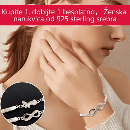 【Kupite jednu i dobijete jednu gratis】🎀💗Nova ženska jednostavna srebrna narukvica od 925 sterling srebra