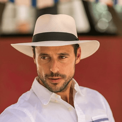 👒【56-58cm】Sombrero de palma tejido a mano ecuatoriano con protección solar de verano para hombres y mujeres.