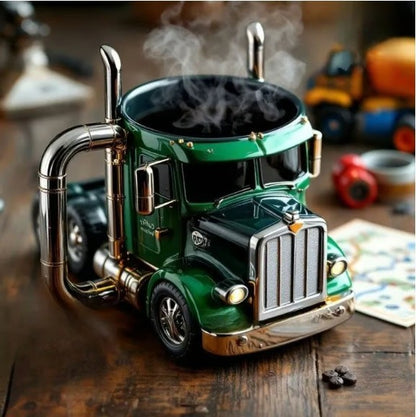 🚛Ručne vyrobený hrnček na kávu s kamiónom