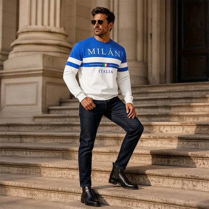 ✨🌟👕【S-6XL】Męskie bluzy z nadrukiem „Milano Italia”
