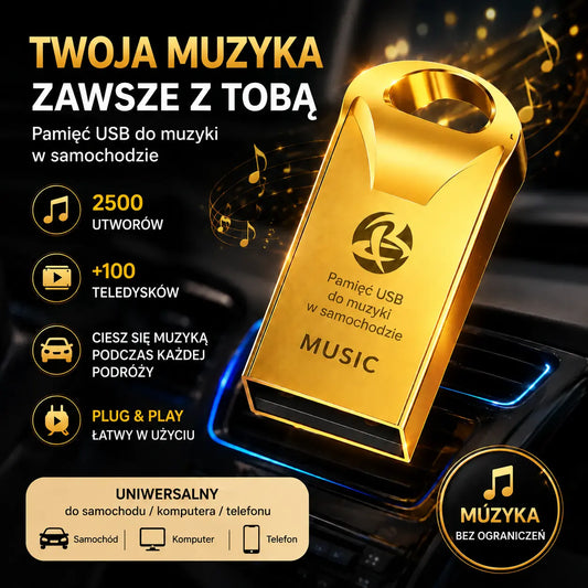 🔥🔥【32 GB】Wysokiej jakości uniwersalna pamięć USB do samochodowego systemu audio【2500 popularnych utworów + 100 teledysków】