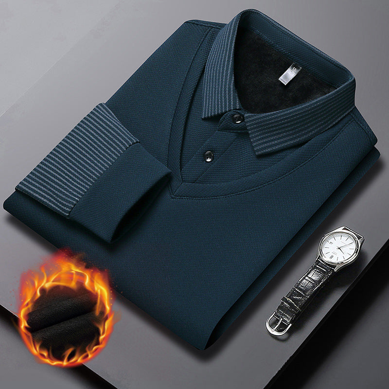 【M-4XL】 Polo majica dvodijelnog izgleda s prugama u stilu imitacije patchworka