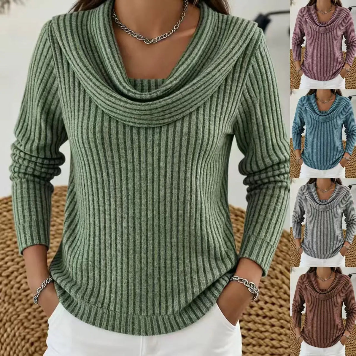 💥💥【S-3XL】Nový ležérní volný pletený top s dlouhým rukávem