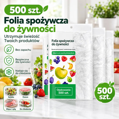 🔥🔥 【Zestaw 500 sztuk】-- 139 PLN 【Ostatnia okazja: połowa ceny】✨ 500 elastycznych osłonek na żywność wielokrotnego użytku