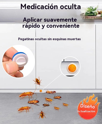 🔥【Compra 3 cajas y llévate 2 gratis.】Parche de cebo de gel fuerte para matar cucarachas.Abre la tapa y úsalo inmediatamente para eliminar nidos de cucarachas.