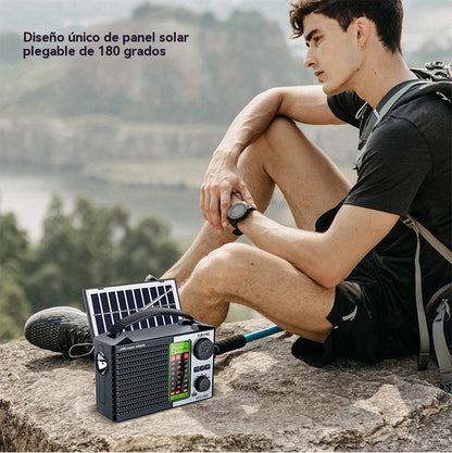🏕️💥Oferta especial💥🏕️ Radio multifunción portátil solar, ✅Admite escucha de frecuencia completa de banda completa ✅Admite modo Bluetooth