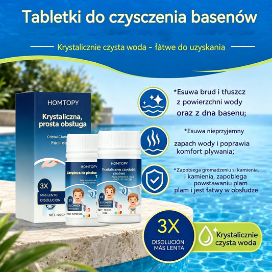 🔥Kup 1, a 1 dostaniesz gratis (2 butelki) Musujące tabletki do czyszczenia basenów