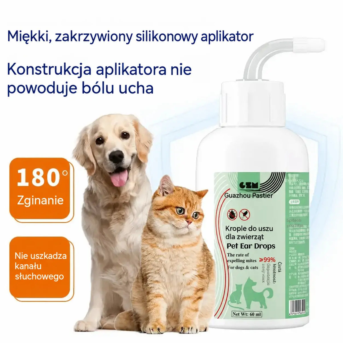 【Hit sprzedaży】🐶🐱 Płyn do czyszczenia uszu zwierząt | Łagodzi swędzenie uszu 👂 Odpowiedni dla psów i kotów