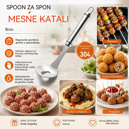 🍖 【Pakiranje od 2 komada】Kalup za mesne okruglice od nehrđajućeg čelika 304 – Savršen za izradu mesnih i ribljih okruglica, idealan za kuhanje kod kuće 🥄