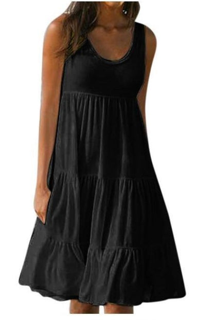 👗 【S-5XL】 Prosta sukienka w jednolitym kolorze ✅️Płatność przy odbiorze