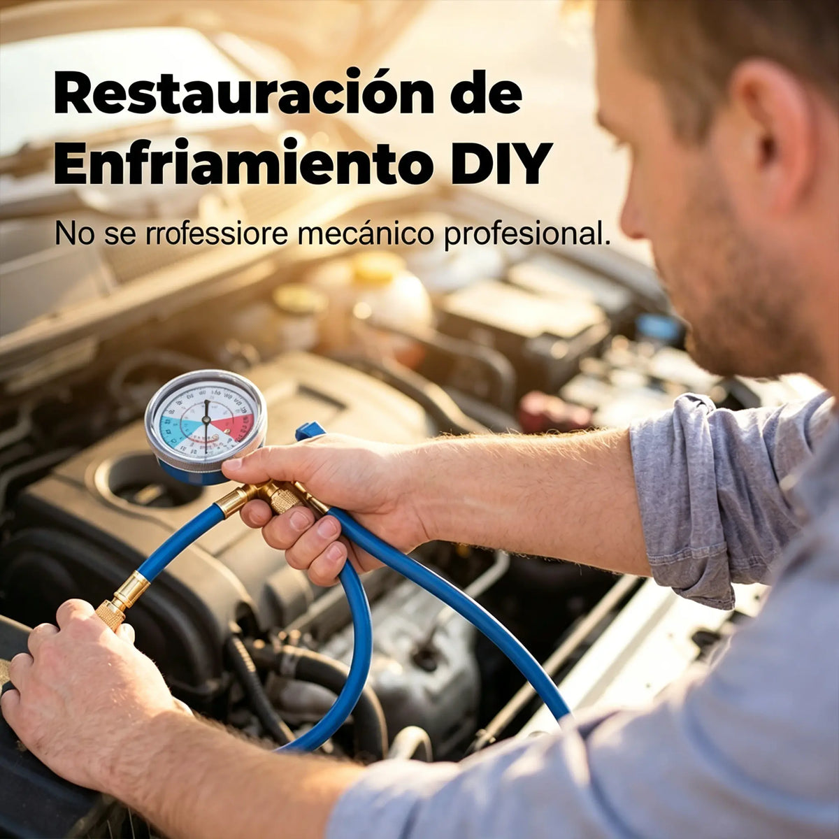 🔧❄️ Manguera de recarga de refrigerante AC R134a con manómetro – Antifugas, fácil de leer y compatible con coches, camiones o aire acondicionado doméstico – Recarga DIY segura 🚗👍