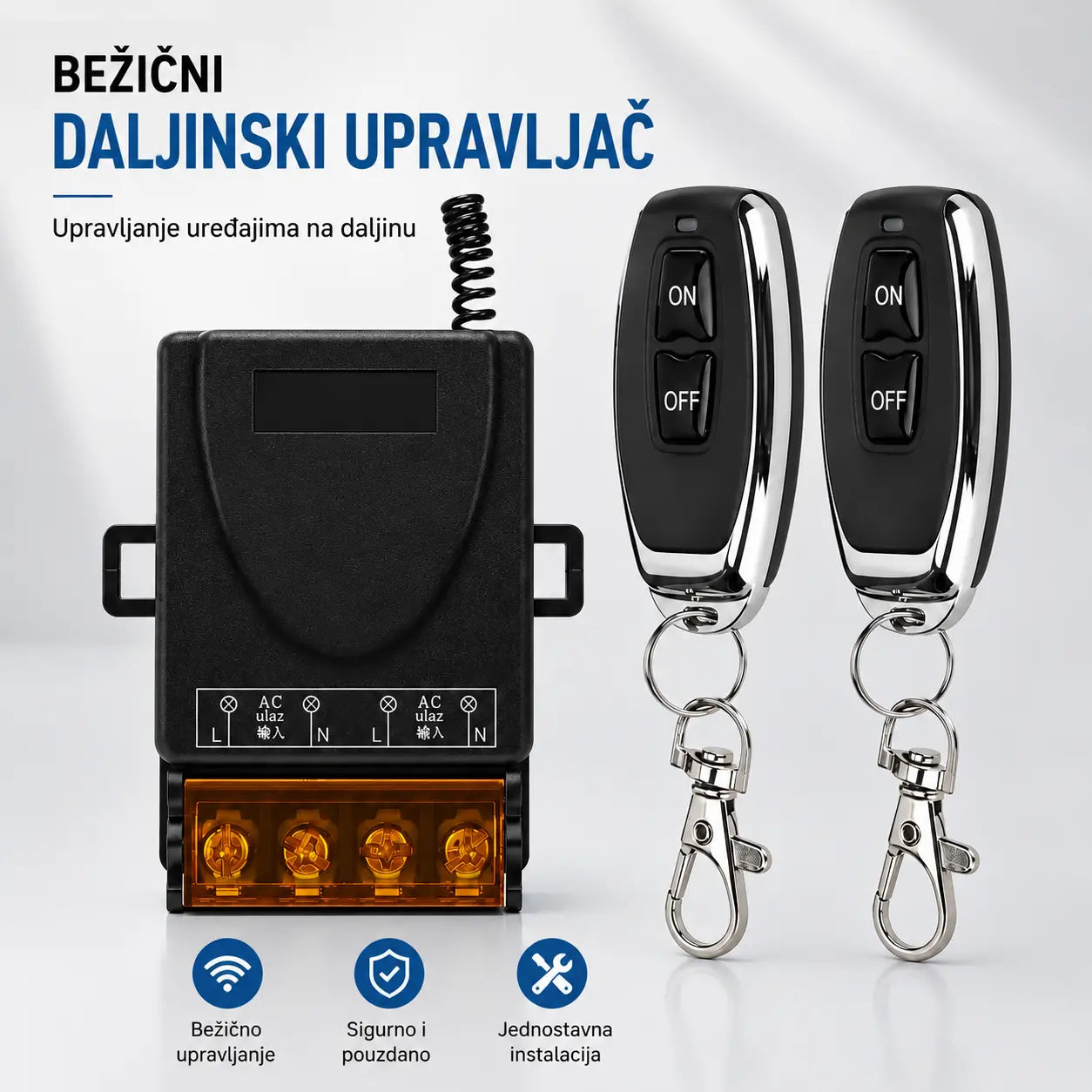 【Kućanski predmeti】【VRUĆE PONUDE】Bežični daljinski upravljač s relejem velike snage 30A