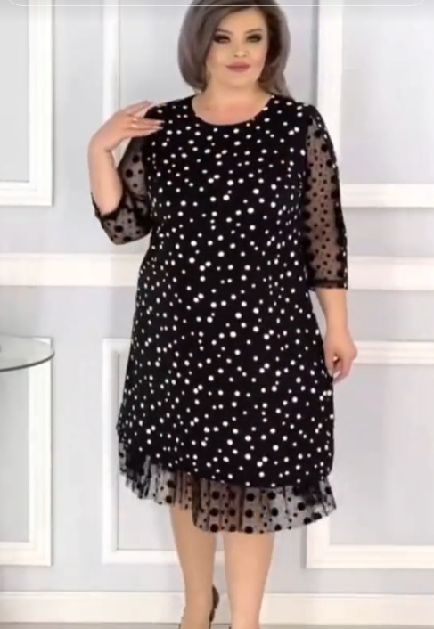 ❤️【Zniżka ograniczona czasowo】【S-5XL】❤️Elegancka i prosta letnia sukienka w białe groszki,Wysokiej jakości jedwab zbierany raz na cztery lata