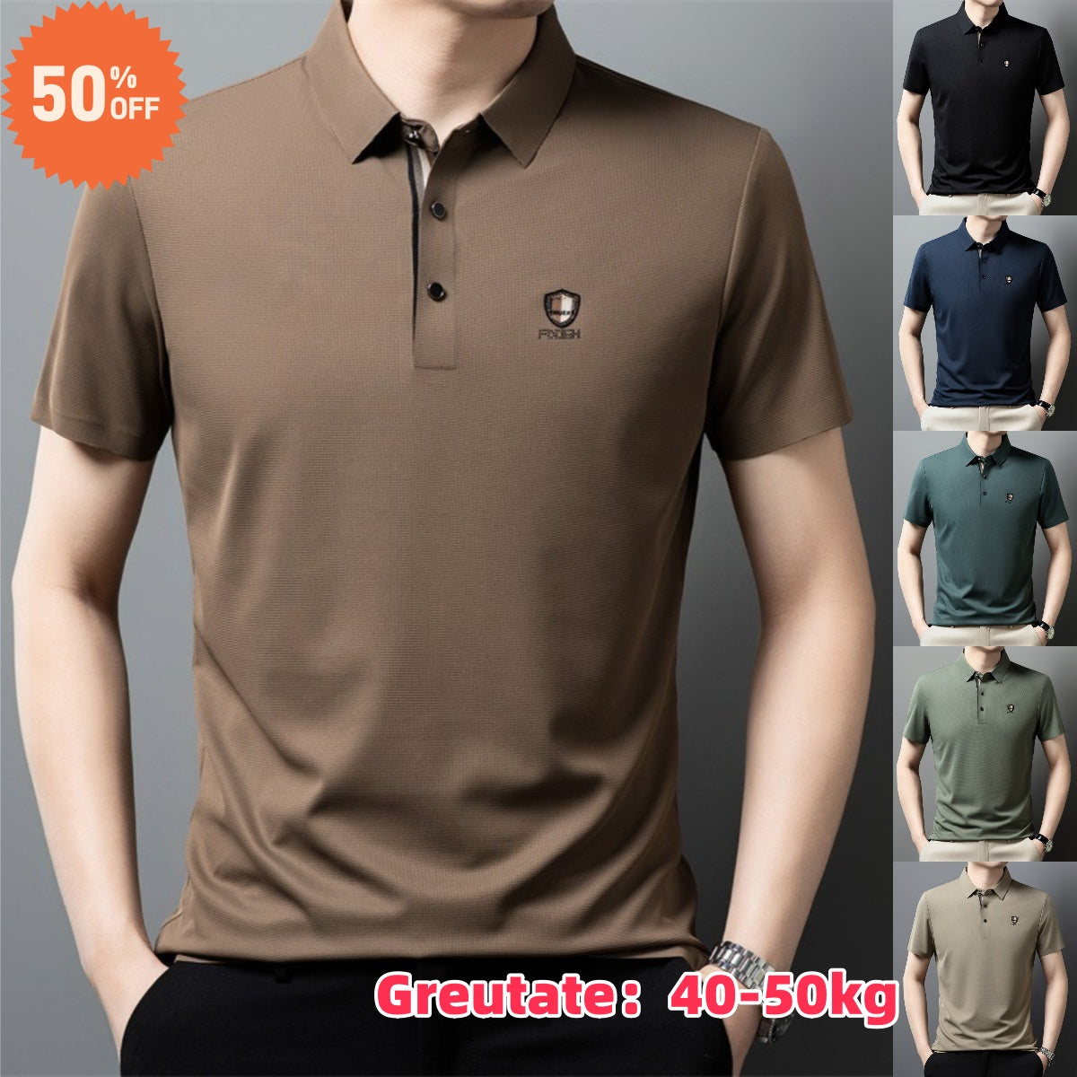 ✨✨【M-4XL】2026 Lodowa jedwabna koszulka polo z półrękawkiem na co dzień