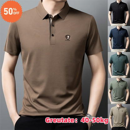 ✨✨【M-4XL】2026 Lodowa jedwabna koszulka polo z półrękawkiem na co dzień