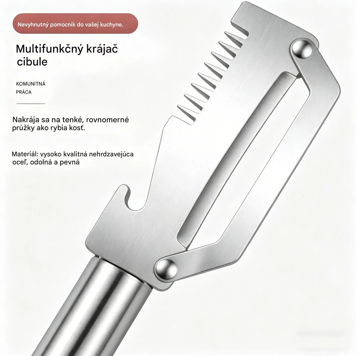 ✅【Kúpte 1 a získajte 1 zadarmo!】🧅🔪 Multifunkčná kuchynská škrabka 3 v 1: Šúpe, krája a otvára uzávery fliaš! 🔥