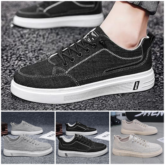 【39-44】【🔥💥50% de descuento】Zapatos de lona informales de lino transpirables, versátiles y modernos para hombre de verano