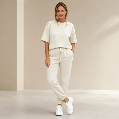 🔥【Zniżka ograniczona czasowo】【S-5XL】✨ Damski zestaw casualowy z jednolitym topem i spodniami