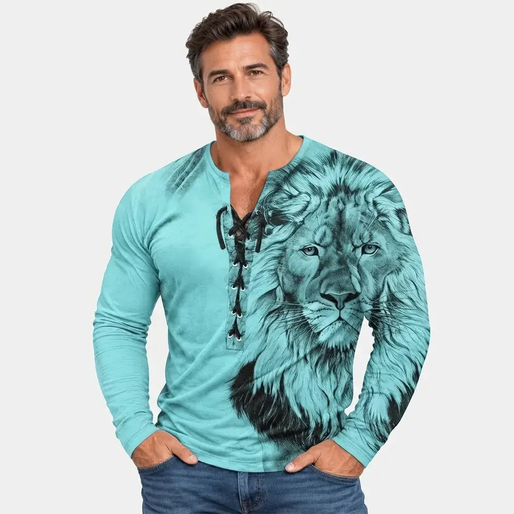【S-4XL】🦁🦁2026 【Nowość】 Męski T-shirt w stylu casual z nadrukiem 3D