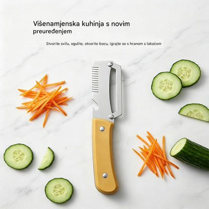 ✅Kupite 1, dobijte 1 gratis (2 artikla) 🧅🔪 Višenamjenska kuhinjska gulilica 3 u 1: Gulite, režite i otvarajte boce! 🔥