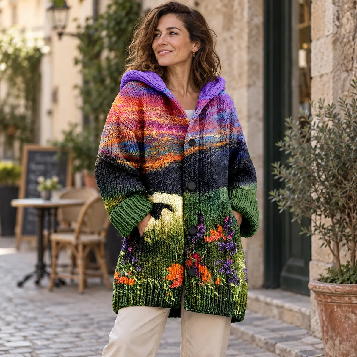 ✨✨ Posljednji dan – 50 % popusta【S–6XL】✨ Elegantna ženska podstavljena zimska jakna s kapuljačom i uzorkom