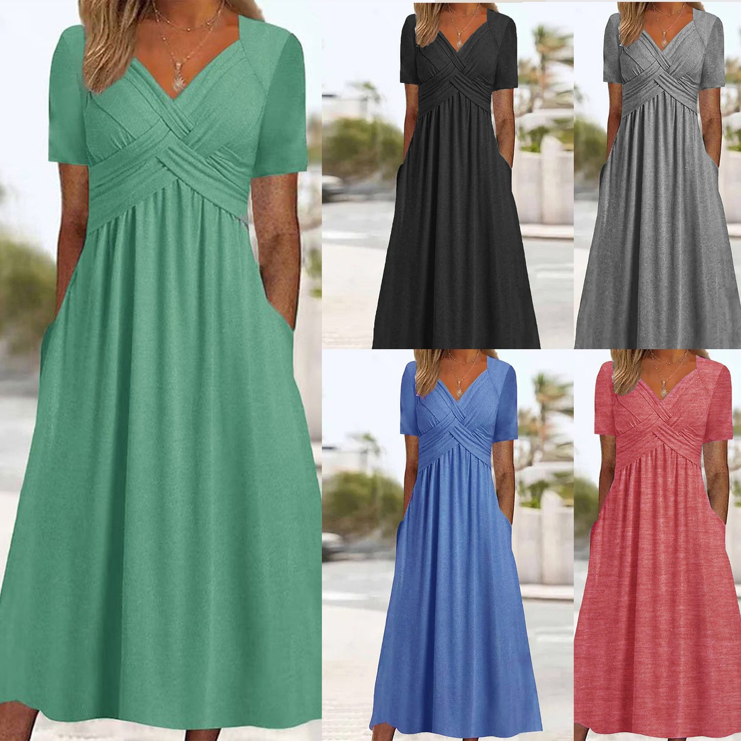 💛🔥【Ljetni popust 50%】【S-5XL】Nova pamučna ležerna midi haljina
