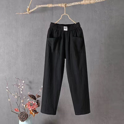 🌿【Ограничена по време оферта】【M-4XL】🌈Летни нови дамски панталони с широки крачоли за 2026 г., дишащи и удобни ежедневни панталони