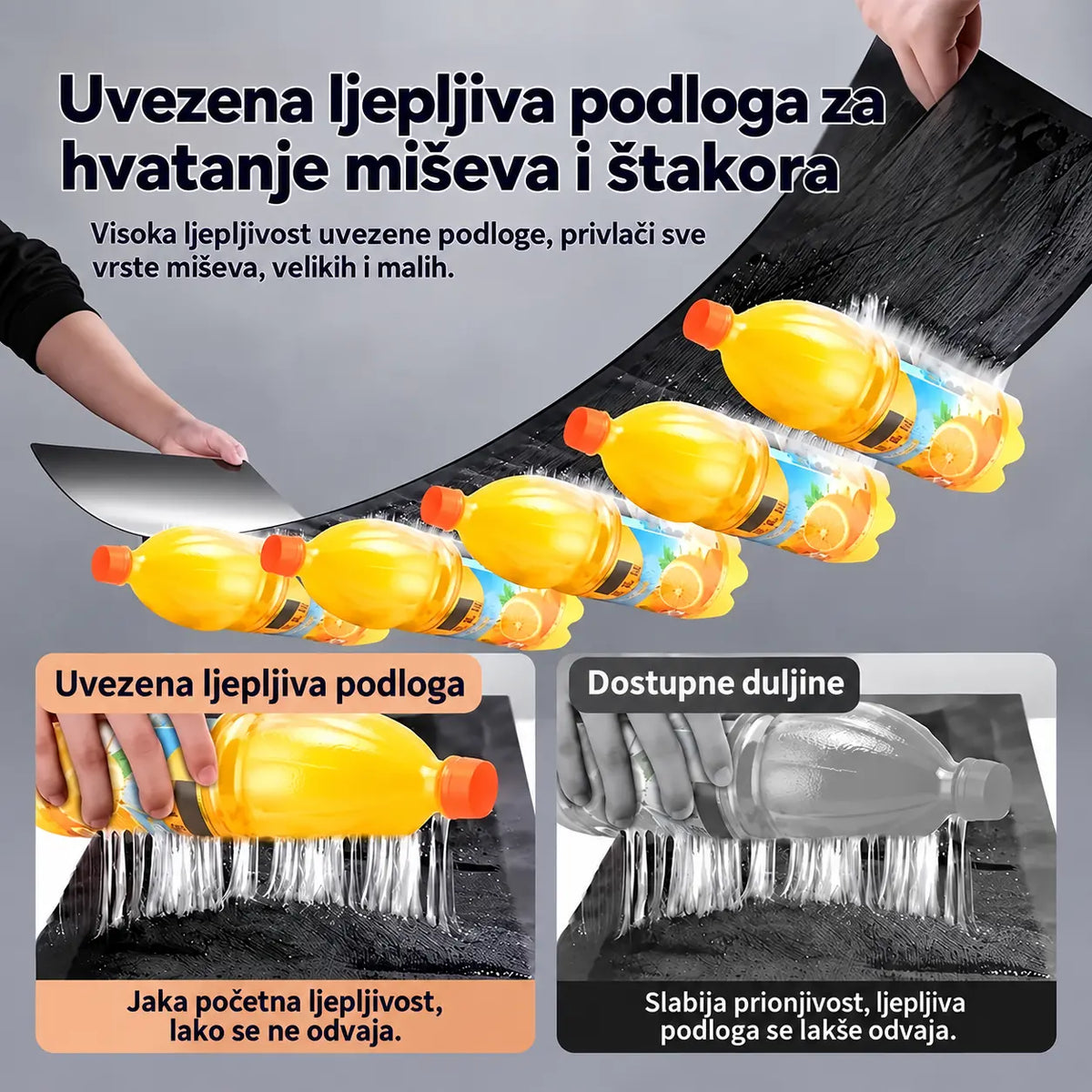 💥 Paket od 5 komada — snažna ljepljiva podloga za miševe (120x27 cm) bez otrova i sigurna za cijeli dom.