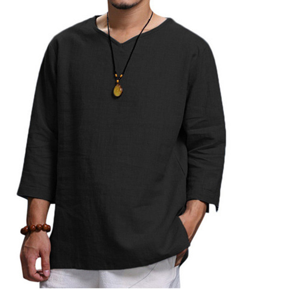 🌿👔【M-4XL】💖2026 nowa męska oddychająca bawełniana i lniana koszula casualowa, prosta i stylowa, wygodna i oddychająca