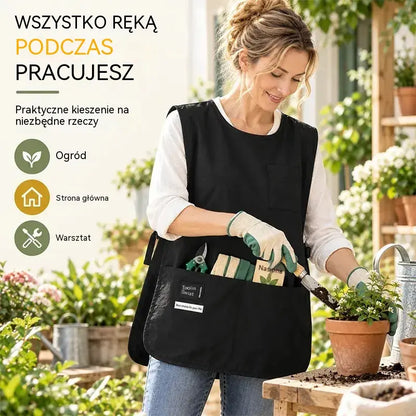 👩‍🍳✨ Wodoodporny i odporny na plamy fartuch – idealny do gotowania, rękodzieła i ogrodnictwa, z wygodnym dopasowaniem 🛡️
