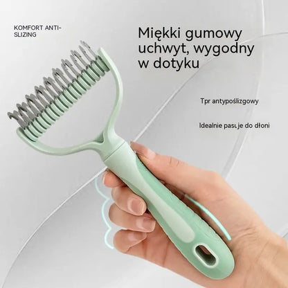 🐶【Kup 1, a 1 dostaniesz gratis】-2 sztuki--🧹 Dwustronna samoczyszcząca szczotka dla zwierząt: Usuwa martwe włosy i zmniejsza wypadanie sierści u psów i kotów.