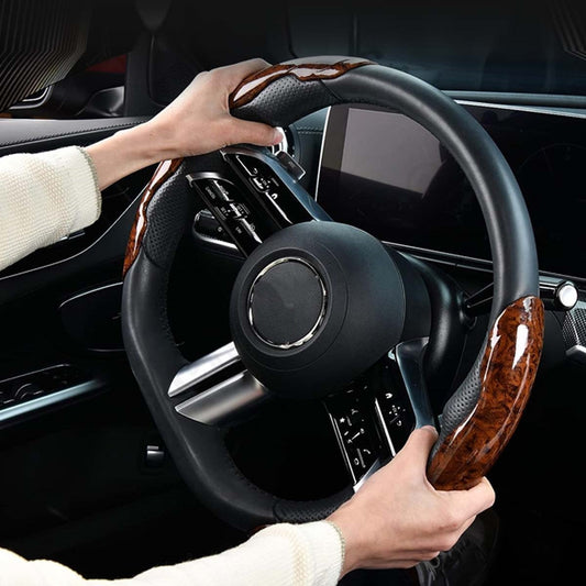🔥🔥Най-продаван🔥🔥🚗【1 Комплект от 3】Дървен неплъзгащ се калъф за волан на кола