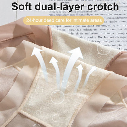 🔥【Paquete de 6】Ropa interior de seda helada de cintura alta y fina para mujer, 🎀seda helada acuosa, 🎀grosor tan fino como una mascarilla facial