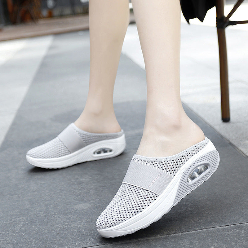 🎀【35-43】Zapatos con colchón de aire de malla hueca europeos y americanos nuevos de verano 2025, transpirables y cómodos