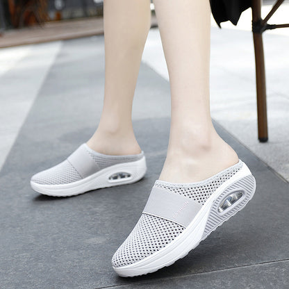 🎀【35-43】Zapatos con colchón de aire de malla hueca europeos y americanos nuevos de verano 2025, transpirables y cómodos