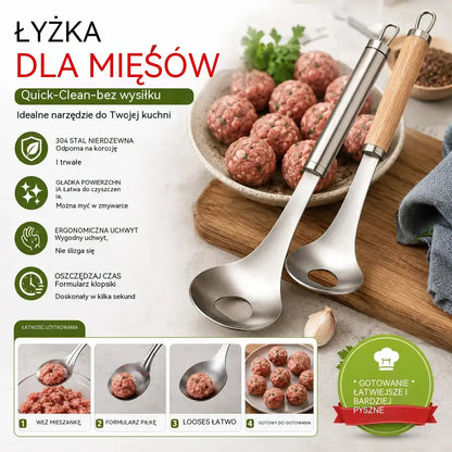 🍖 【2 piezas】Molde para albóndigas de acero inoxidable 304 – ideal para hacer albóndigas de carne y de pescado, perfecto para cocinar en casa 🥄