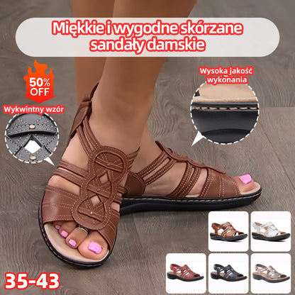 💥Gorące rekomendacje z Polski💥👡【35-43】2025 Miękkie i wygodne skórzane sandały damskie👍💥Miękki i wygodny, o dobrym temperamencie💥