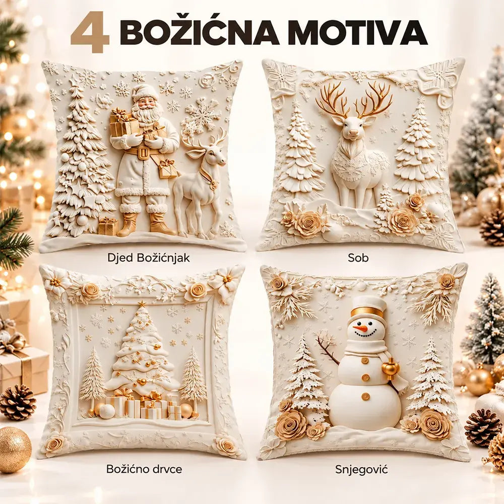 Blagdanska rasprodaja: 49 % popusta 🎄 Navlake za jastuke s božićnim motivima 【Set od 4 komada】